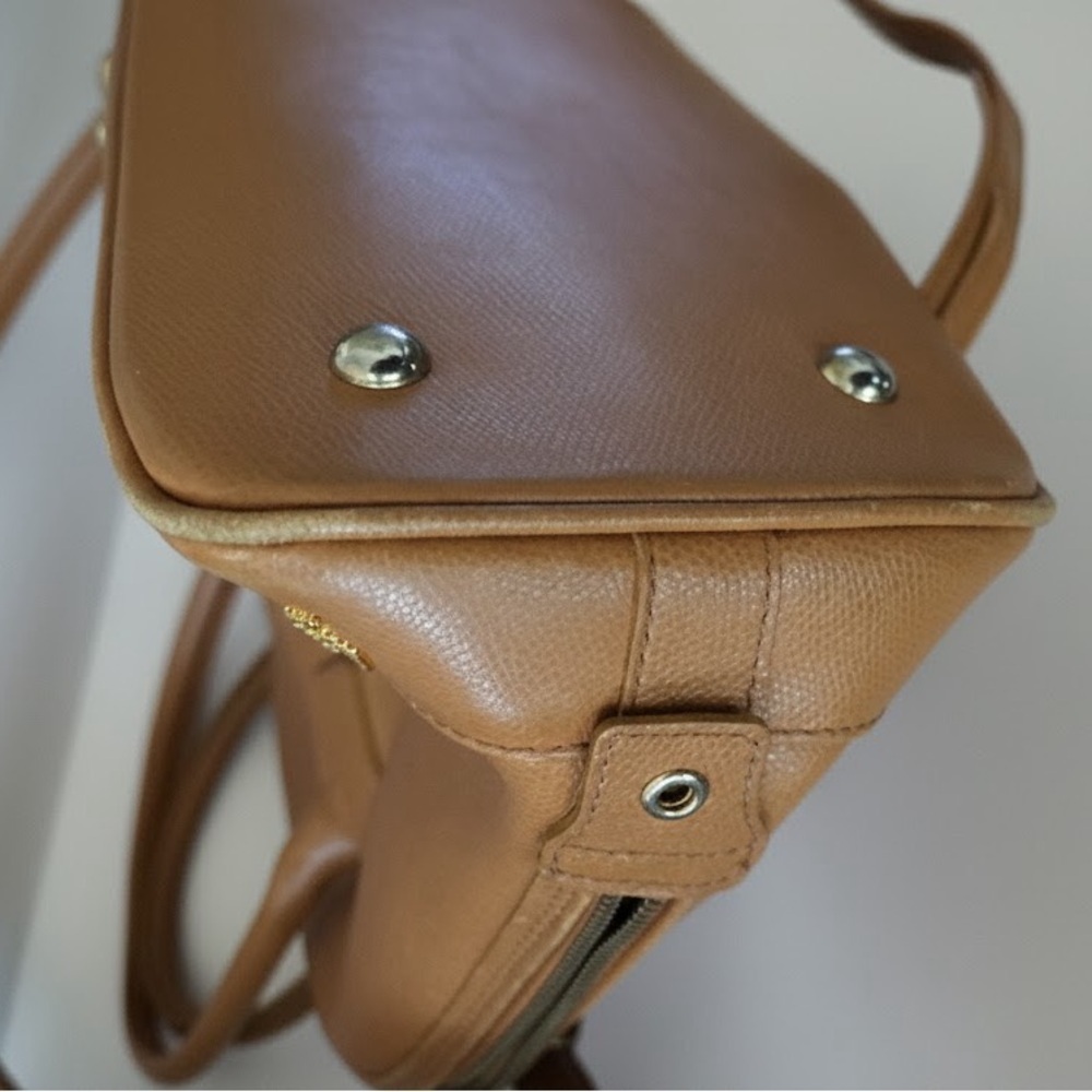 MCM Ella Boston Bag Cognac Visetos Monogram Satchel Crossbody - Picture 5 of 8